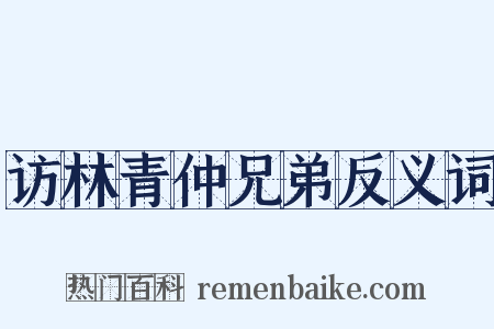 访林青仲兄弟反义词是什么意思的图片
